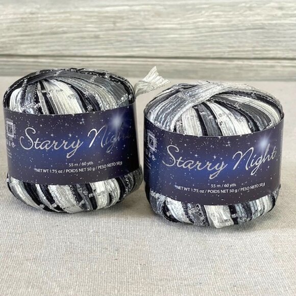 Premier Yarns Other - Lot of 2 Premier Yarns Starry Night 1.75oz  60 yds SILVER SCREEN 5-Bulky #37-01